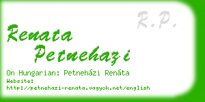 renata petnehazi business card